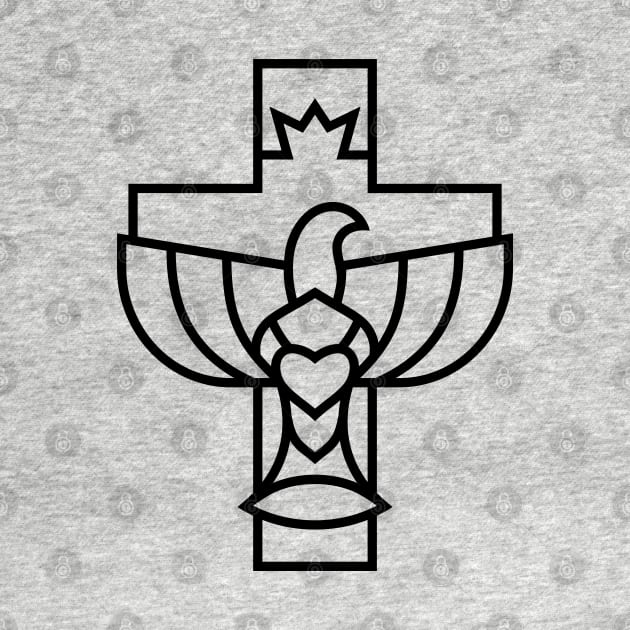 The cross of Jesus and the dove - a symbol of the Holy Spirit by Reformer